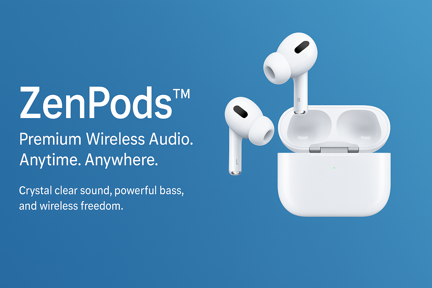 ZenPods™ TWS Wireless Bluetooth 5.3 Earbuds – Noise Cancelling + 20h Battery Life